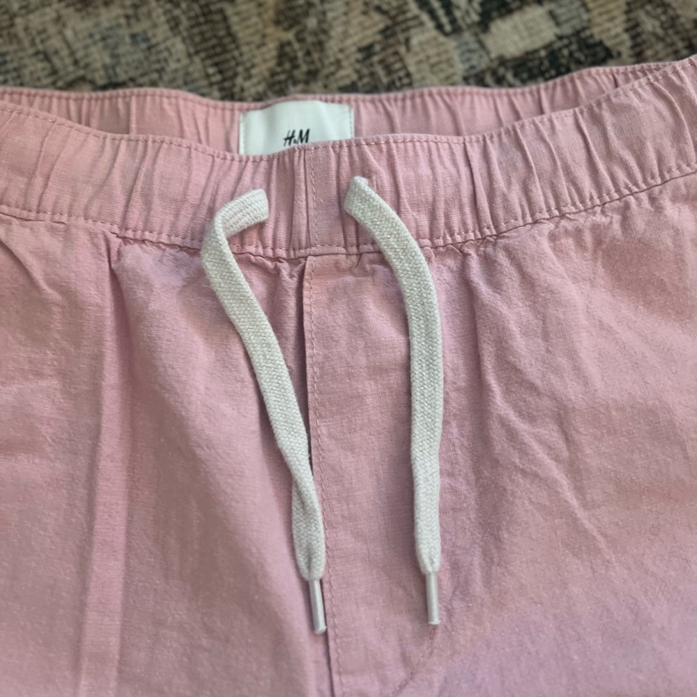 H&M Men's Light Pink REGULAR-FIT CANVAS SHORTS Small - Picture 2 of 8